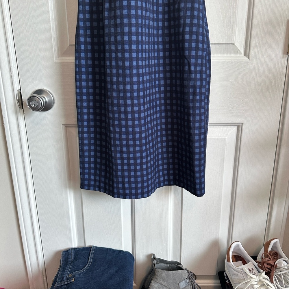 Banana Republic Navy Checkered Midi Dress - Picture 3 of 8